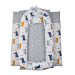 Комплект Farfello L4 (гнездышко, подушка, одеяло, матрас), Крокодилы, светло-серый L4/1